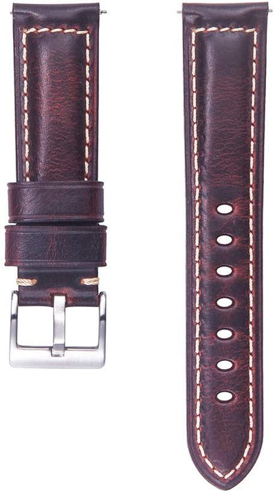 Berfine Quick-Release Læderrem - Karmin rød