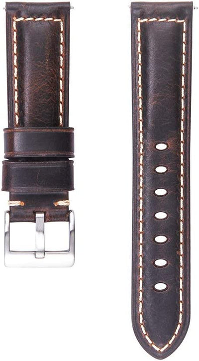 Berfine Quick-Release Læderrem - DunkelBrun