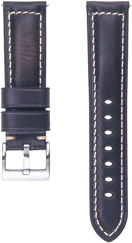 Berfine Quick-Release Læderrem - Sort/brun