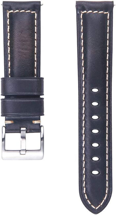 Berfine Quick-Release Læderrem - Sort/brun