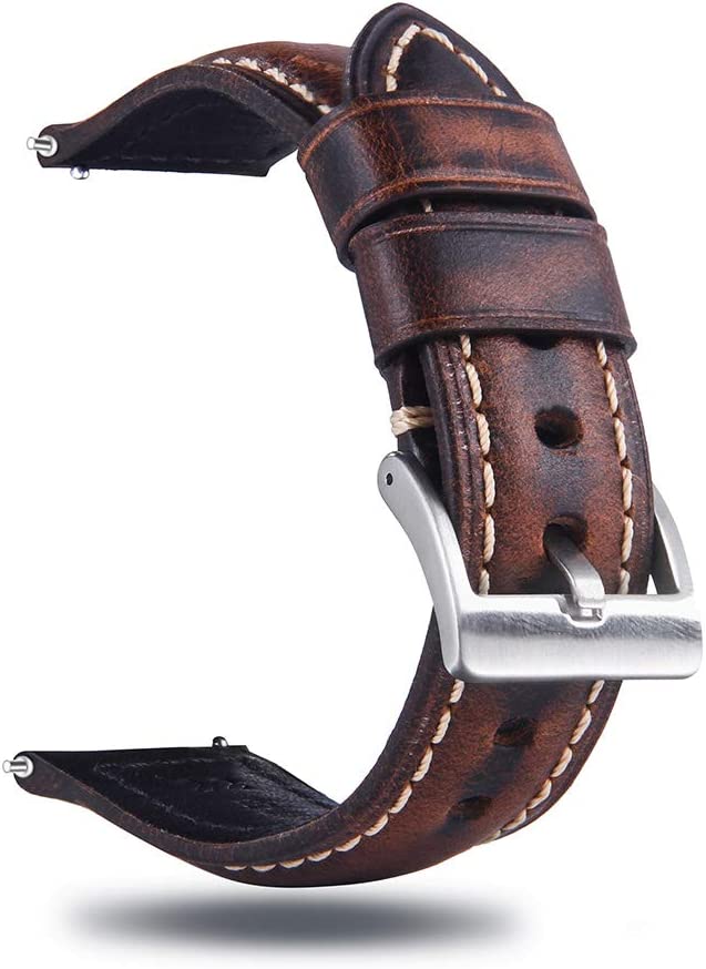 Berfine Quick-Release Læderrem - DunkelBrun