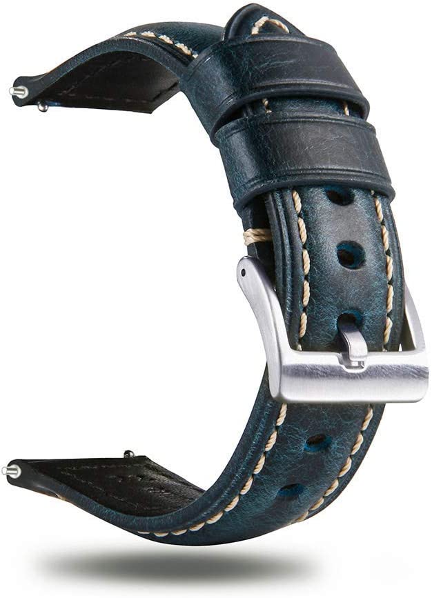 Berfine Quick-Release Læderrem - Blå