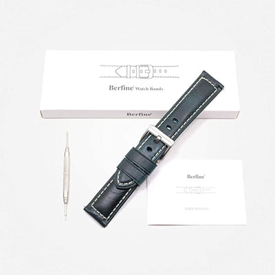 Berfine Quick-Release Læderrem - Blå