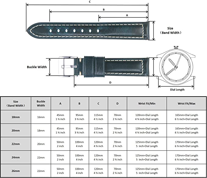 Berfine Quick-Release Læderrem - Blå